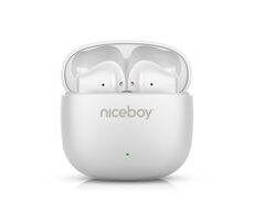 Niceboy Beans 4 POP weiß / Kabellose Kopfhörer mit Mikrofon / Bluetooth 5.4 / IPX4 / Ladeetui 