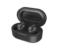 Niceboy Pods 4 schwarz / Kabellose Kopfhörer mit Mikrofon / Bluetooth 5.0 / IPX5 / Ladeetui 