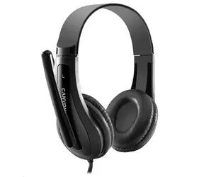 Canyon CNS-CHSC1B / leichtes PC-Headset / kombinierter 3,5-mm-Klinkenstecker / Leder-Ohrpolster / schwarz