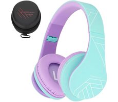 PowerLocus P2 Kids Türkis/Lila / Kabellose Kinderkopfhörer mit Mikrofon / Bluetooth 5.3