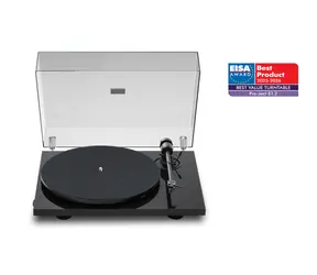 Pro-Ject E1.2 + Pick It MM E - Hochglanzschwarz / Plattenspieler / Gurt / Cinch-Kabel 1,23 m