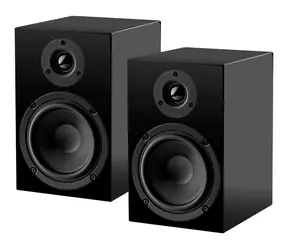 Pro-Ject Speaker Box 5 E Hochglanzschwarz / 2-Wege-Regallautsprecher / 2x 35W / passiv