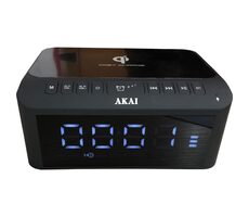 AKAI ACRB-1000 Radiowecker grau / Bluetooth 5.1 / 2x USB-A & 1x AUX / 5W