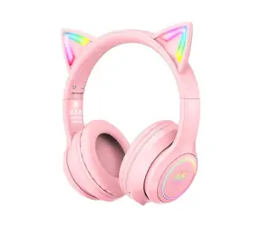 Ausgepackt - ONIKUMA B90 pink / Kabellose Kopfhörer / Mikrofon / BT 5.0 / 3,5-mm-Klinkenanschluss / RGB / ausgepackt