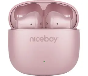 Niceboy Beans 4 POP pink / Kabellose Kopfhörer mit Mikrofon / Bluetooth 5.4 / IPX4 / Ladecase 