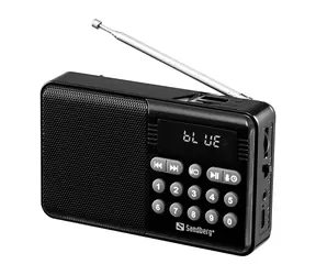 Sandberg Lautsprecher-Radio FM+BT, wiederaufladbar, schwarz / FM-Radio mit Bluetooth-Lautsprecher / 1200 mAh / 5 W 