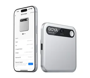 Boya Notra Silber / Audiorecorder mit KI-Übersetzer / 64 GB / 24 Std. Akkulaufzeit / Bluetooth / WLAN / USB-C