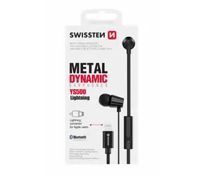 Ausgepackt - Swissten Dynamic Lightning Ohrhörer schwarz / Kopfhörer mit Mikrofon / Lightning / 1,2 m / ausgepackt