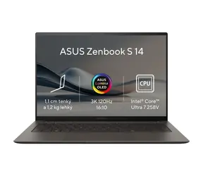 Asus Zenbook S 14 OLED grau / 14" 2880x1800 T / Intel Core Ultra 7 258V 2,2GHz / 32GB / 1TB SSD / Intel ARC 140V / W11P