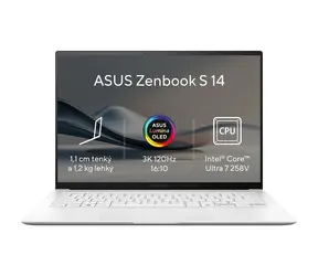 Asus Zenbook S 14 OLED weiß / 14" 2,8 KT / Intel Core Ultra 7 258V 2,2 GHz / 32 GB / 1 TB SSD / Intel Arc / W11P 