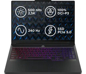 Lenovo Legion Pro 7 16IAX10H Schwarz / 16" WQXGA / Intel Core Ultra 9 275HX / 32 GB / 2 TB SSD / RTX 5070Ti 12 GB / Windows 11H