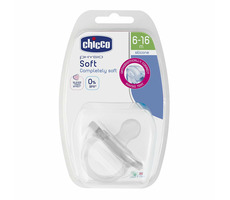 Chicco Schnuller Physio Soft / Vollsilikon / kiefergerecht / 6-16 Monate