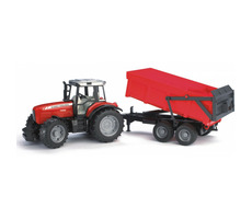 Bruder 02045 Massey Ferguson 7480 Traktor mit Auto / 1:16 / ab 3 Jahren