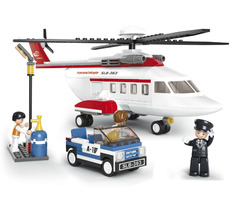 Sluban Airport M38-B0363 Passagierhubschrauber / Lego - kompatibel / Anzahl der Figuren|Teile: 3|259 / ab 6 Jahren