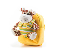G21 Rucksack mit Plüschgiraffe gelb / Maße 26 x 28 x 8 cm
