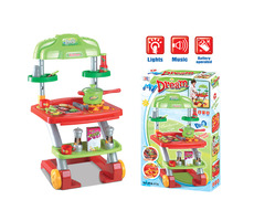 G21 SCHÖNE Sommerküche mit Grill auf Rädern / Maße 38 x 68 x 33 cm / Betrieb mit 3xAA-Batterien / ab 3 Jahren