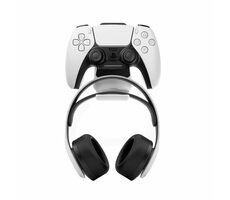 FIXED DualSense PlayStation 5 Controller Hängeladestation mit Kopfhörerhaken Schwarz-Weiß