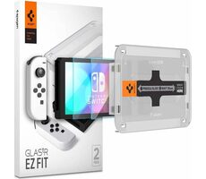 Spigen Glass tR EZ Fit Schutzglas für Nintendo Switch OLED 2 Stk