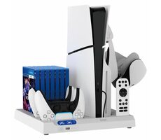 iPega P5S028 All-in-One-Ladeständer mit Kühlung für PS5/PS5 Slim schwarz