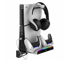 iPega P5S011 Wandständer für PS5/PS5 Slim mit Dual-Ladestation für PS5-Controller