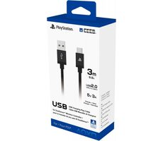 HORI HRP51002 USB-Ladekabel für PS5 DualSense-Controller 3M schwarz / 1x USB-A (M) / 1x USB-C (M)