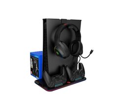 Canyon CND-CSPS5B schwarzer multifunktionaler Kühlständer für PS5 & Aufladen von 2 PS5-Controllern / RGB-Hintergrundbeleuchtung