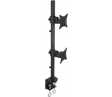 Techly Doppelarm für LED|LCD 13"-27" 2x10kg / Klemme / für Tisch / höhenverstellbar / VESA / schwarz