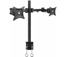 Techly Doppel-Tischhalterung für LED|LCD-Monitor 13-27" 2x10 kg / Klemme / verstellbar / VESA / schwarz
