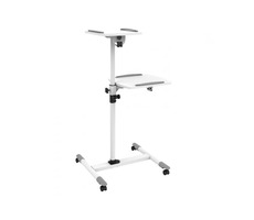 Techly Universalwagen für Projektor | Notizbuch mit zwei Ablagen weiß / Höhe 70-110 cm / Maße 57 x 53 cm