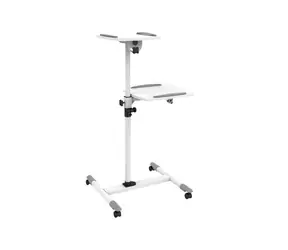 Techly Universalwagen für Projektor | Notizbuch mit zwei Ablagen weiß / Höhe 70-110 cm / Maße 57 x 53 cm