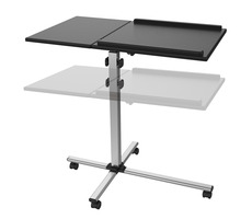 Techly Universalwagen für Projektor | Notizbuch mit zwei Ablagen schwarz / Höhe 77-87 cm / Maße 57 x 77 cm