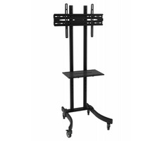 Techly ICA-TR23 mobiler LCD-Halter für 32-70" Bildschirme schwarz / VESA 600x400 / Tragkraft 40kg / 1x Ablage 