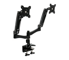 Silverstone ARM22BC Metallhalterung für zwei Monitore bis 24" schwarz / Vesa 75x75 & 100x100 / schwenkbar / 10 kg Tragkraft