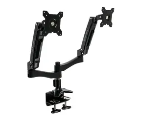 Silverstone ARM22BC Metallhalterung für zwei Monitore bis 24" schwarz / Vesa 75x75 & 100x100 / schwenkbar / 10 kg Tragkraft