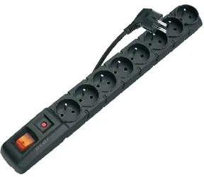 Acar S8 5m Kabel / 8 Steckdosen / Überspannungsschutz / Schwarz