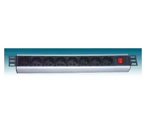 PremiumCord Power Panel 1HE für 19" Rack / 8x230V / Überspannungsschutz / 2m Kabel / Schalter