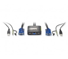 LevelOne 2- Port USB-Kabel-KVM-Switch - inklusive Kabel