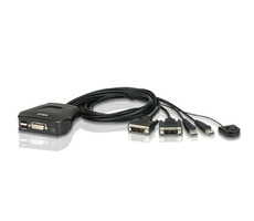 Aten CS22D / 2- Port USB-DVI-KVM-Switch / Remote Port -Wahlschalter / 0,9 m Kabel