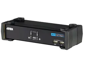Aten CS1762A / 2- Port DVI USB 2.0 KVMP-Switch / 2x DVI-D-Kabel / 2 Port -Hub / Audio