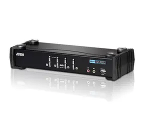 Aten CS1764A / 4- Port DVI USB 2.0 KVMP-Switch / 4X DVI-D-Kabel / 2- Port -Hub / Audio