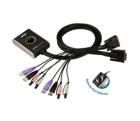 Aten CS682 / 2- Port USB-DVI-KVM-Switch / Audio 2.1 / Remote Port -Wahlschalter / 1,8 m