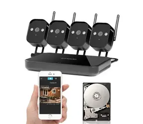 Zmodo 720P Wifi Mini NVR+4xIP CAM+1TB HDD / schwarz