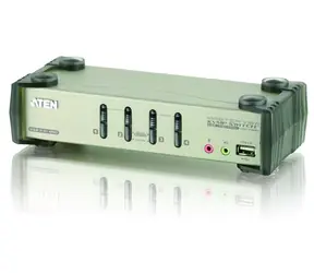 Aten CS-1734B / 4- Port KVMP USB+PS2 / USB-Hub / Audio / OSD / 1,2 m Kabel