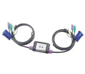 Aten CS-62A / 2- Port KVM PS2 Mini / Audio / 1,2 m Kabel