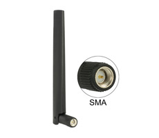 DeLock ZigBee Multi Bluetooth Rundstrahlantenne mit Gelenk / GSM / LTE / UMTS / WLAN IEEE 802.11 bgn SMA 1 - 4,3 dBi