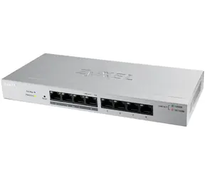 ZyXEL GS1200-8HP / 8- Port -Desktop-Gigabit-Web- SMART Switch / 8x Gigabit-Metall / 4X PoE / PoE 60W