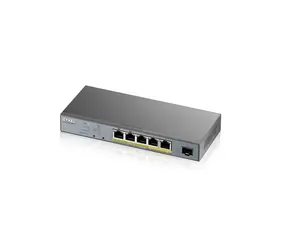 ZyXEL GS1350-6HP / 6- Port -Switch / 100|1000 Mbit/s / 5x GbE / 1x SFP / PoE