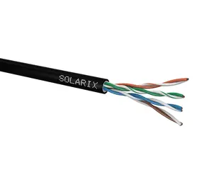 Solarix Installationskabel CAT5E 305m Gel schwarz / Außeninstallation / PE-Mantel / ungeschirmt / Box