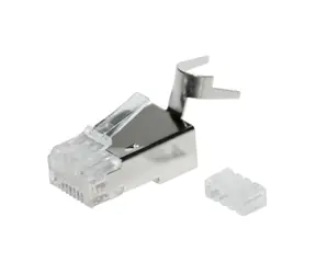 Solarix -Stecker RJ45 CAT6A STP für Kabel - 1 Stück / geschirmt / gefaltet