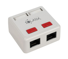 Solarix -Buchse 2x RJ45 CAT5E UTP auf Putz
